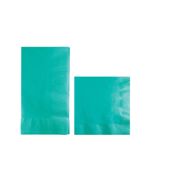Converting Paper Bulk Party Napkin Bundle, 100 Teal Green Dinner