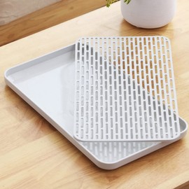 Mobestech Double Layer Draining Tray Utensil Tray Fruit Tray 2 Tier Tray Pallet Sink Drainer Tray Dishes Drainer Tray Trays Sink Tray Infant Bottle Dryer Soap Plastic Drain Rack Baby