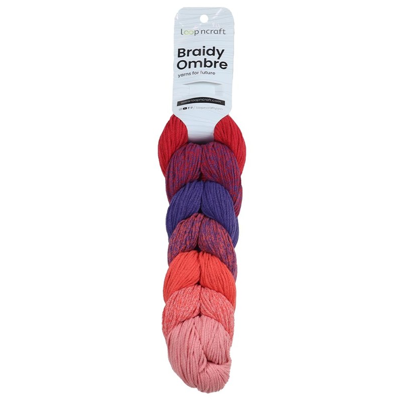 Macrame Ombre, Begonvil Colours, Loopncraft, 250 m - 250 g,