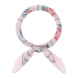 Elerevyo Women's Floral Printed Cotton Blended Scarves, Small Square Flowers Gauze Headscarf Neckerchief 55x55cm/21.7x21.7 Rust Red