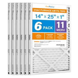 LotFancy 14x25x1 Air Filter,6 Pack,MERV11 Pleated Furnace Air Filters Replacement for HVAC (Actual Size: 13.75"x24.75"x0.75")
