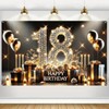 BlissYard Happy 18th Birthday Backdrop Banner 71x43 Inch Black and