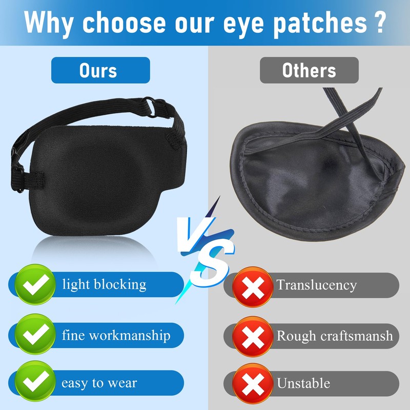 Eye Patches for Adults,3D Adjustable Eyepatchs for Left Eye,Medical Eyepatch