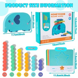 LETTERASHQP Elephant Stacking Tower Baby Balance Toy Stacking Tower Wooden Stacking Game Stacking Game Sorting Game Wooden Stacking Toy Motor Skills Toy Gift for Children Travel Park Outdoor Home