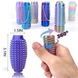 Little Ouchies Fidget, Upgraded Pain Stim Fidget, Adult Fidgets for Anxiety and Stress， Portable Spiky Grippy Stim Keychain for Family and Friends (2PCS-4)