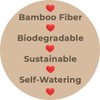 7 Inch Self-Watering Bamboo Planter (Sage Green) - Round -
