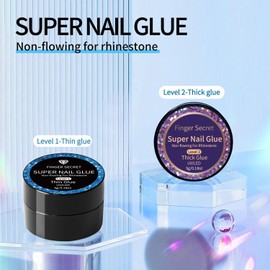 Finger Secret Nail Rhinestone Glue - Durable Nail Gem Adhesive, for Securing Nail Gems, Rhinestones & 3D Nail Charms, Long-Lasting Rhinestone Glue for Nails