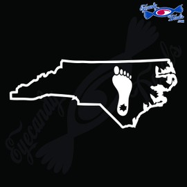Eyecandy Decals North Carolina with TARHEEL 6 INCH White Decal Sticker