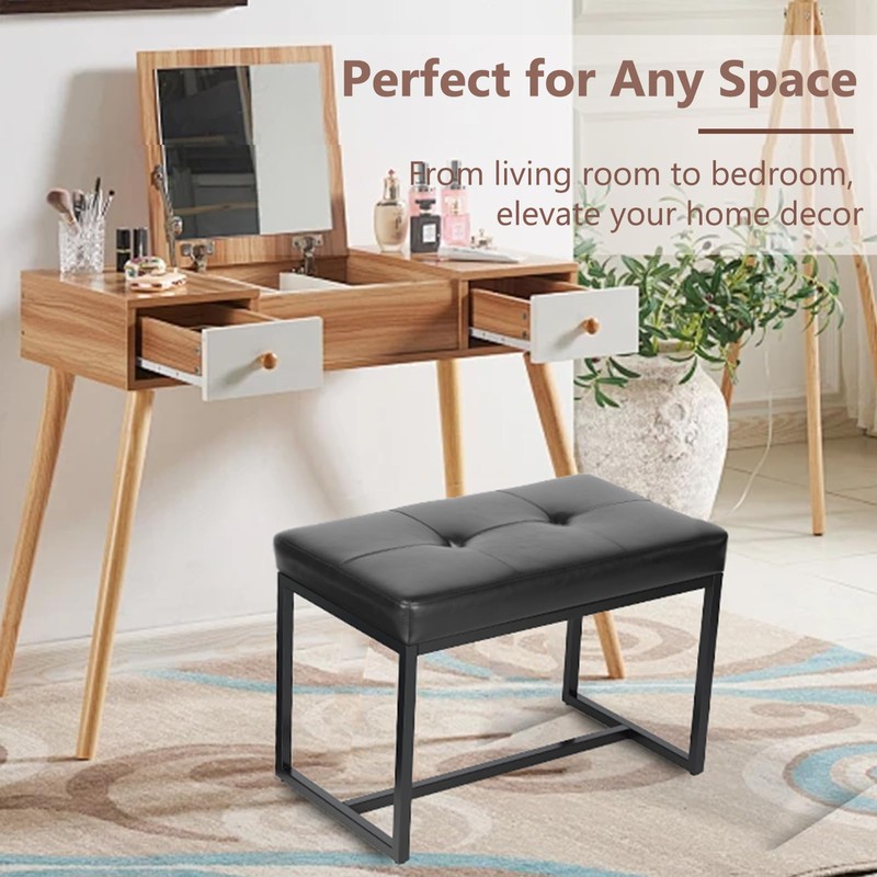 ACONUP Modern Leather Ottoman Bench, PU Leather Vanity Stools Chairs