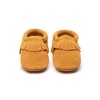 HONGTEYA Leather Baby Moccasins Hard Soled Tassel Crib Toddler Shoes