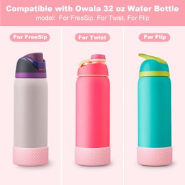 Silicone Boot for Owala Water Bottle 32 oz, Anti-Slip Protective Sleeve for FreeSip/Twist/Flip Stainless Steel Water Bottles Accessories