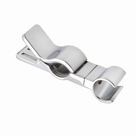 Shower Head Holder 45° Rotation Adjustable Shower Head Bracket, Universal 18-25MM Shower Head Rail Head Bracket Holder for Slide Bar Slider Clamp Bathroom Replacement (Silver)