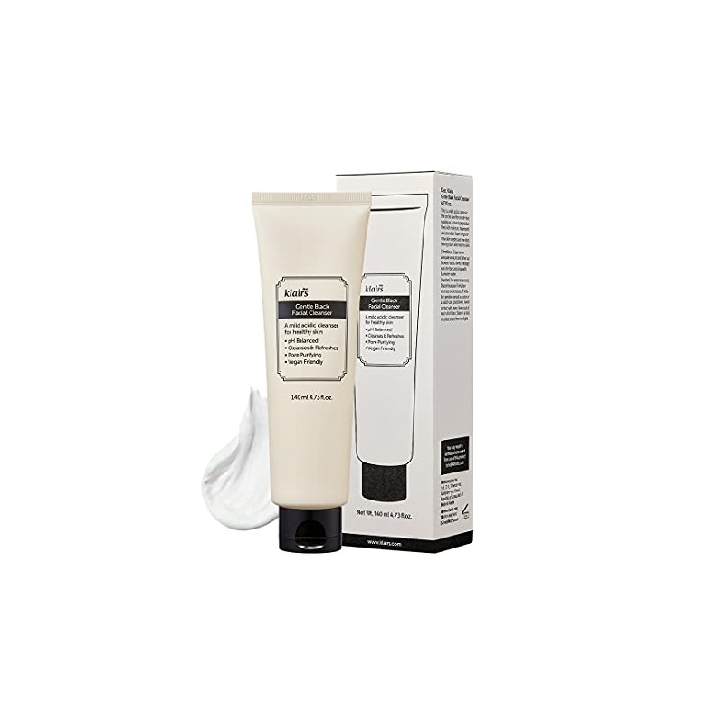 DearKlairs [DearKlairs] Limpiador facial suave negro, 4.73 onzas líquidas