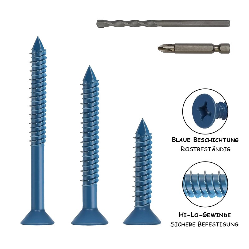 DAYALO Concrete Screws Countersunk Head with Phillips M5.5 x 57,