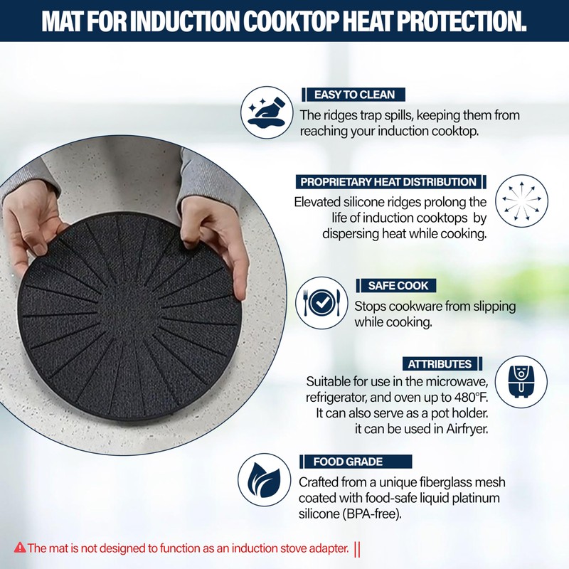 LUPA GLOBAL Induction Cooktop Protector - Induction Cooktop Silicone Stove