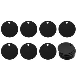 Rebower Aluminum Blank Tags Engraving Metal Stamping Blanks,[for Number Tag, Dog Tag,Pendant Decoration] - Dia 1.4 Inch/Black / 25 Pcs