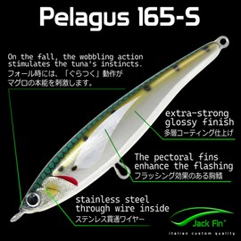 Jack Fin PELAGUS PELAGUS 165S Acciuga Lure Handmade Blue Tuna Casting Sinking Pencil