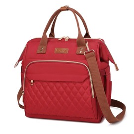 AIJIEKE Lunch Bag for Women, Leakproof & Insulated Work Lunch Box Tote, Reusable Adult Cooler Bag with Water Bottle Side Pocket & Removable Shoulder Strap, Red