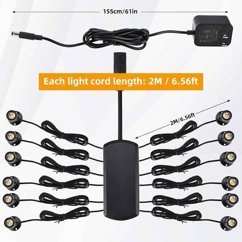 YaeCCC Dimmable LED Mini Spotlight Jewelry Showcase Display Lights Black