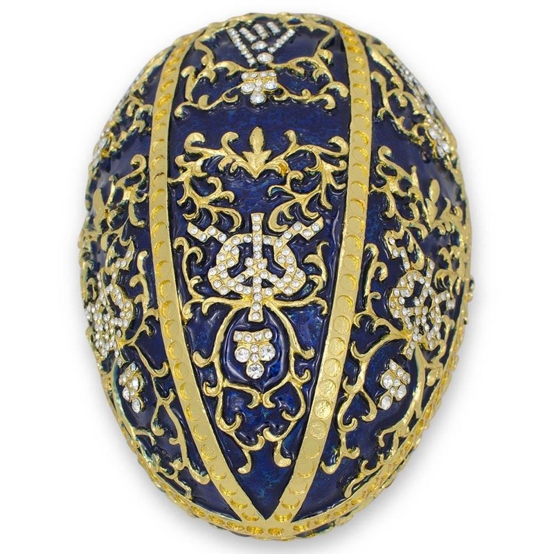 BestPysanky 1895 Twelve Monograms Royal Imperial Metal Easter Egg