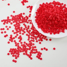 2000pcs 6mm Clay Beads with Box Package Red Polymer Clay Beads for Bracelets Necklace Jewelry Making (Red 2000Pcs)