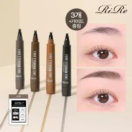 Lir [3+가이드증정]리르 포크 아이브로우 눈썹 타투펜 3개+3종 눈썹 가이드 [포크_다크브라운] [3+Guide Included] Rir Fork Eyebrow Tattoo Pen 3pcs + 3 Types of Eyebrow Guide [Fork_Dark Brown]