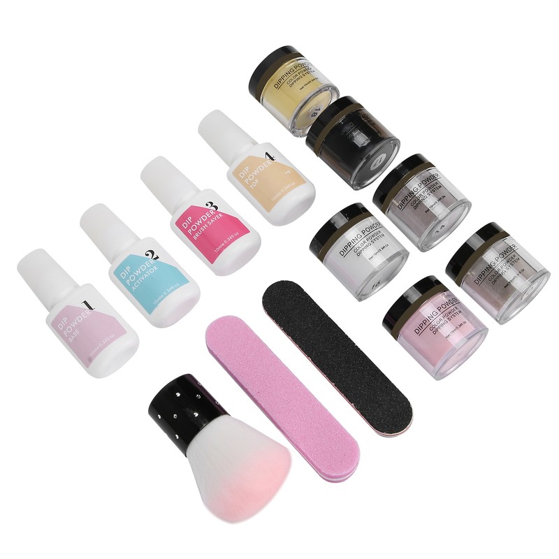 Nail Dipping Powder Set Nail Art Powder Top Base Coat