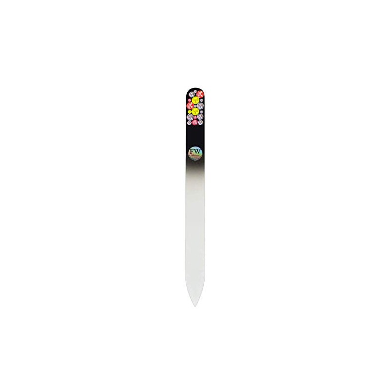 Black Glass Nail File Decorated Bohemians Crystals Collection#26 - Original
