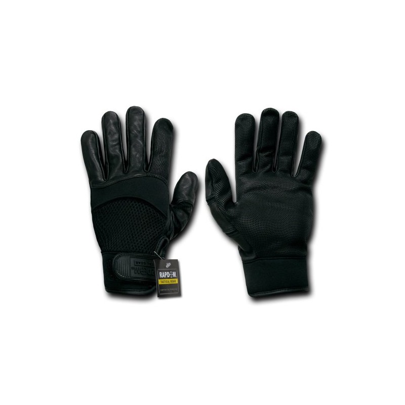 Rapdom Tactical AirMesh-Digital Leather Gloves, Black, Large