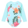 ZNYUNE Girls One Piece Rashguard Swimwear Long Sleeve Swim Suit