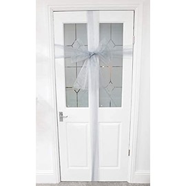 Christmas Concepts® Silver Fabric Wedding Door Bow Decoration - Make Your Own Fabric Bow