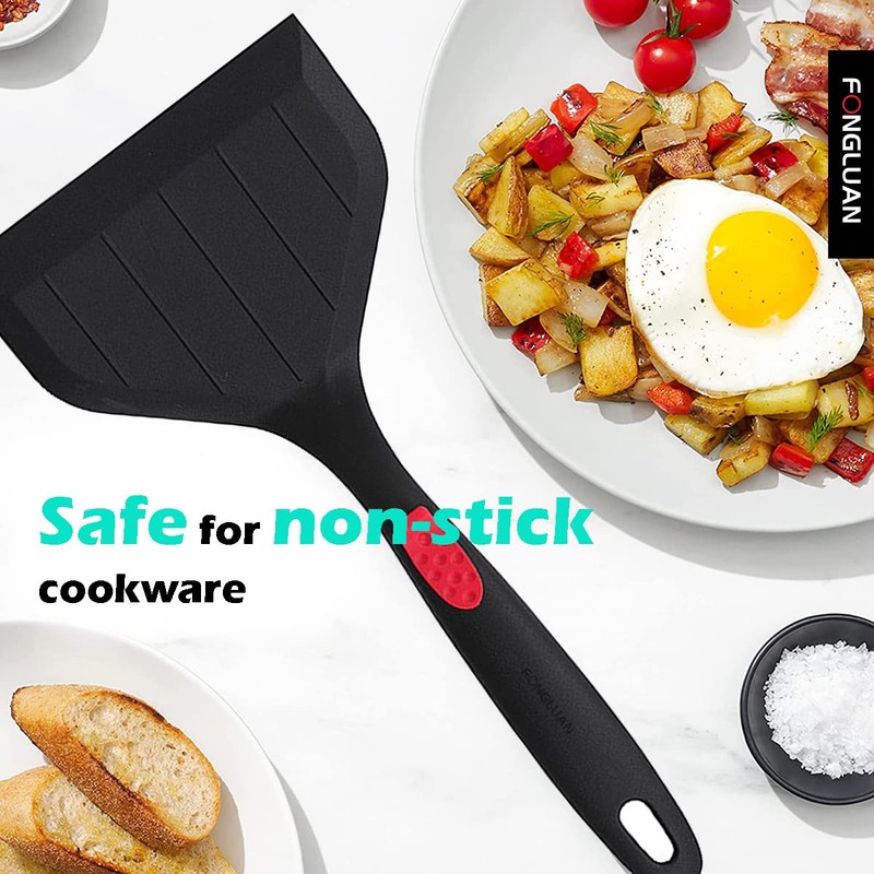 FONGLUAN Silicone Wide Turner/Spatula Kitchen Spatulas Nonstick Cookware for Cooking