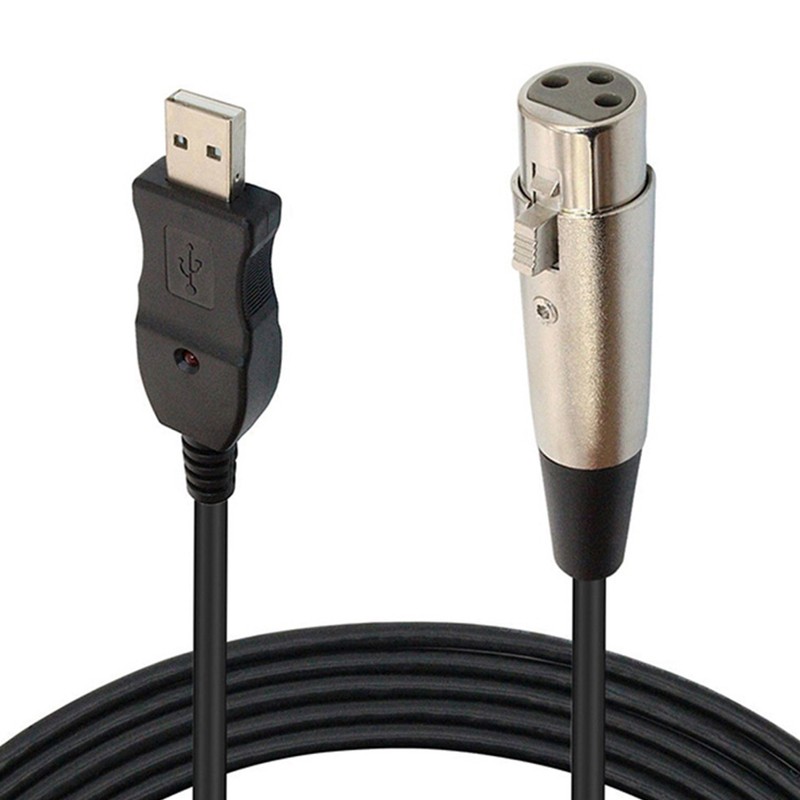 Microphone Link Adapter Cord XLR Female to USB MIC Link