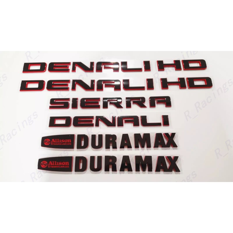 Auto 6PCS 11-19 Gloss Black Red GMC Sierra Denali Duramax