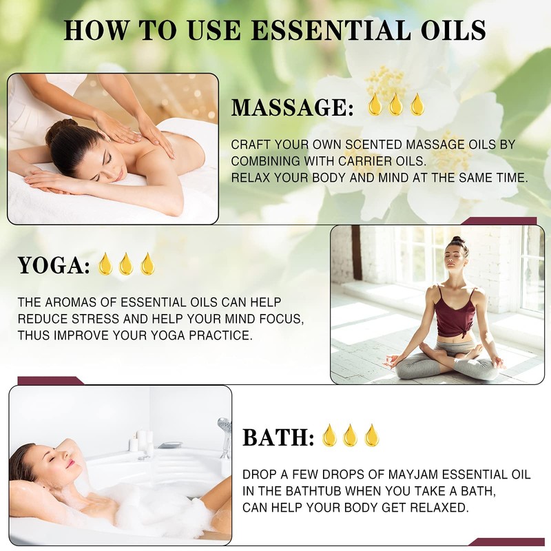 MAYJAM Essential Oil, Jasmine Aroma Oil, 1.0 fl oz (30