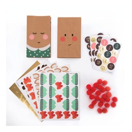 folia 9384 Advent Calendar Red Nose Reindeer, 24 Bags for Filling and DIY Crafts, with Accessories