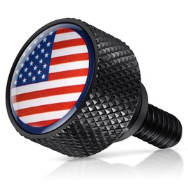 AMAZICHA Stainless Seat Bolt Fender Rear Seat Screw with Flag Pattern 1/4"-20 Thread Compatible with 1997-2025 Harley Davidson Touring XG XL Dyna Softail Sportster CVO Fatbob Black