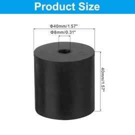 PATIKIL Vibration Isolation Washer 1.6" OD 0.3" ID 1.6" Thick, 4 Pack Rubber Round Anti Mechanical Damping Feet Pads, Black