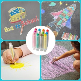 RETROGOO 12PCS Colored Chalk with Holder The Best Art Tool for Blackboard Kids Children Drawing Writing for Teachers Students