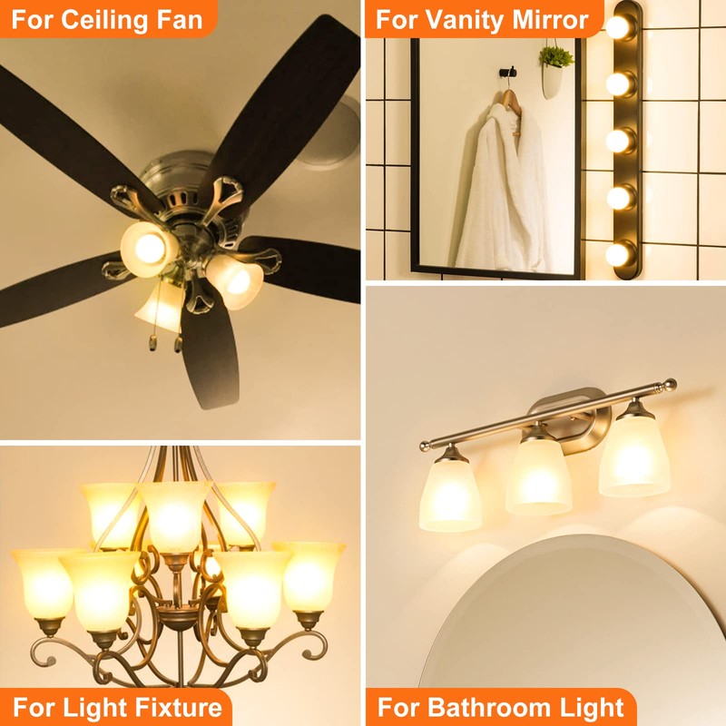 Sailstar A15 Ceiling Fan Light Bulbs, E12 Base, 6Watt (60-Watt