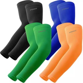 YQXCC 4쌍 팔 소매 남성용 쿨링 UV 자외선 차단 스포츠 압축 골프 농구 [2 Pairs Black White Gray Blue] YQXCC 4 Pairs Arm Sleeves for Men Cooling UV Sun Protection Sports Compression Golf Basketball [2 Pairs Black White Gray Blue]