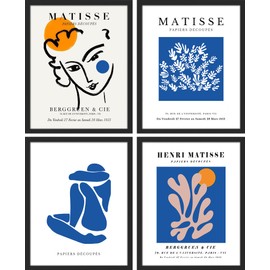 SIGNWIN Framed Poster Matisse Abstract Line Art Prints Modern Minimalist Illustrations Fine Art Decorative Vintage for Living Room, Bedroom, Office - 12"x16"x 4 Black