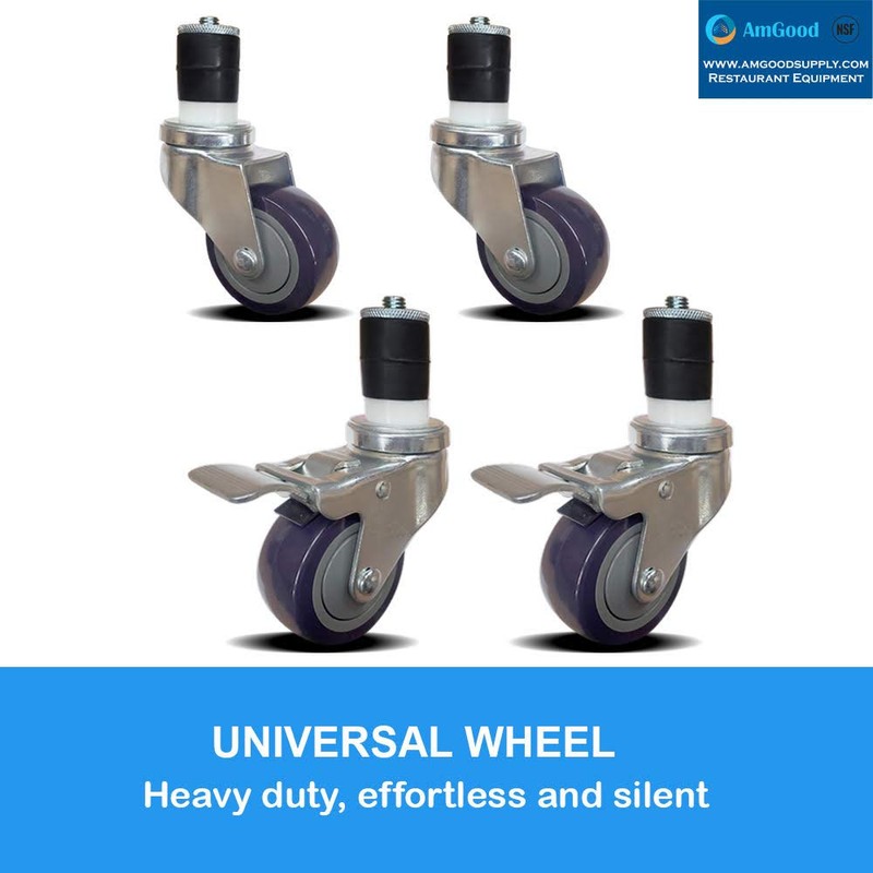 3" Casters for Stainless Steel Work Table | Wheels for