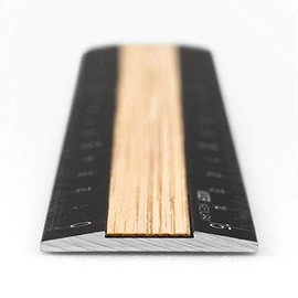 Midori 42270006 Aluminum & Wood Ruler, 5.9 inches (15 cm), Black (2 Pieces)
