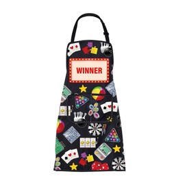 BNQL Casino Apron Poker Player Gifts Casino Lover Gifts Gambler Gifts Casino Chef Apron with Pocket Winner Apron Waterproof