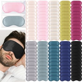 300 Pcs Eye Masks Bulk Sleeping Blindfold with Adjustable Strap Individually Wrapped Light Blocking Eye Cover for Travel Nap Rest Hotel Spa Party Team Activities (Multicolor)