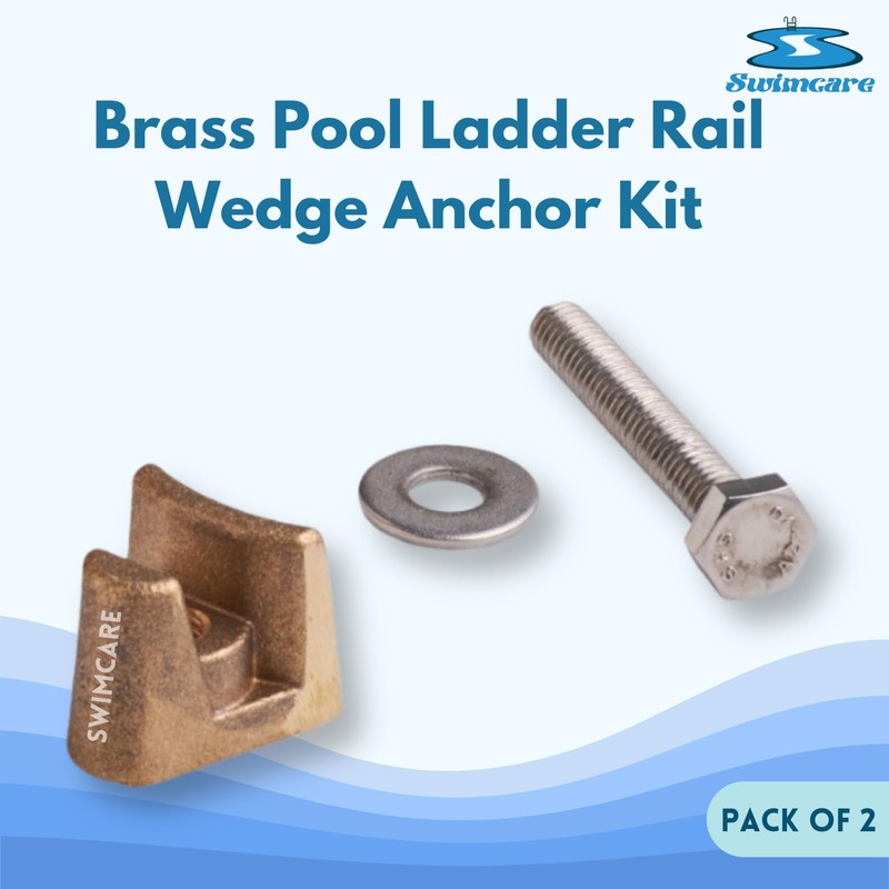Swimcare Brass Pool Ladder Rail Wedge Anchor Kit (2 Pack)
