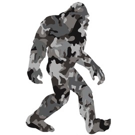 SQUATCH METALWORKS Vinyl Sticker - Sasquatch Decal - Bigfoot Bumper Sticker (Winter Camo Squatch)