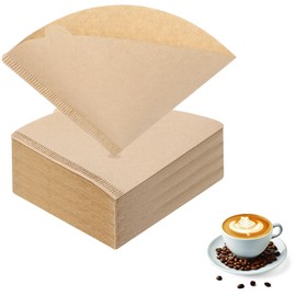 200 PCS Coffee Filter Papers, Natural Brown Disposable Coffee Filter Paper Size 2, Compatible with Dripper Makers (1-4 Cups) (Brown)