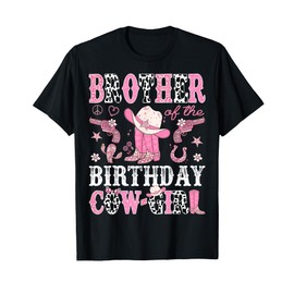 Brother Of The Birthday CowGirl Pink Disco Rodeo Western T-Shirt
